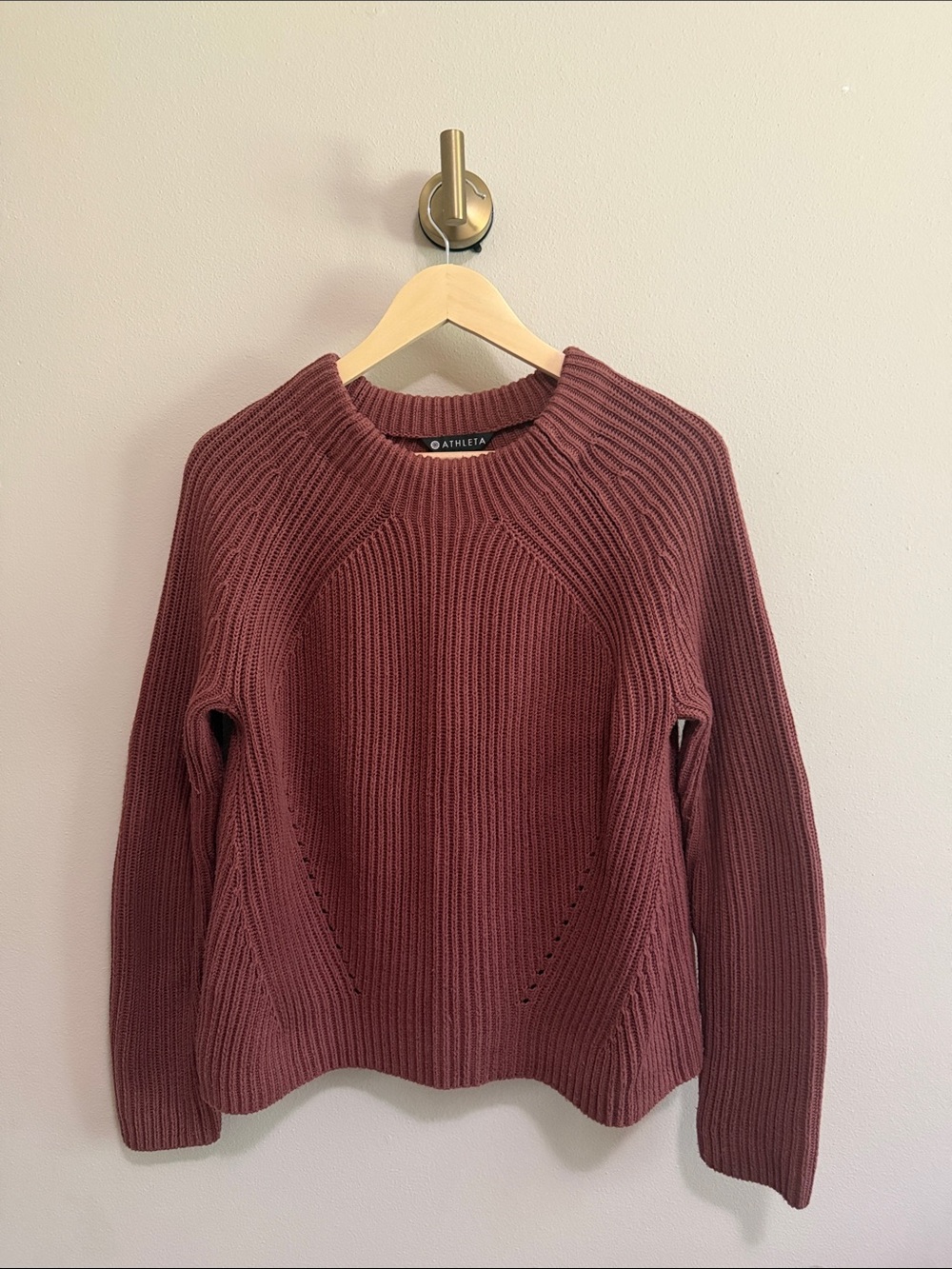 Athleta Ribbed Crewneck Sweater - Rosewood